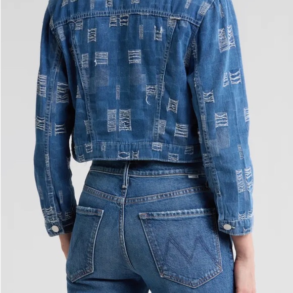 L'AGENCE Distressed Cropped Denim Jacket - Picture 3 of 4